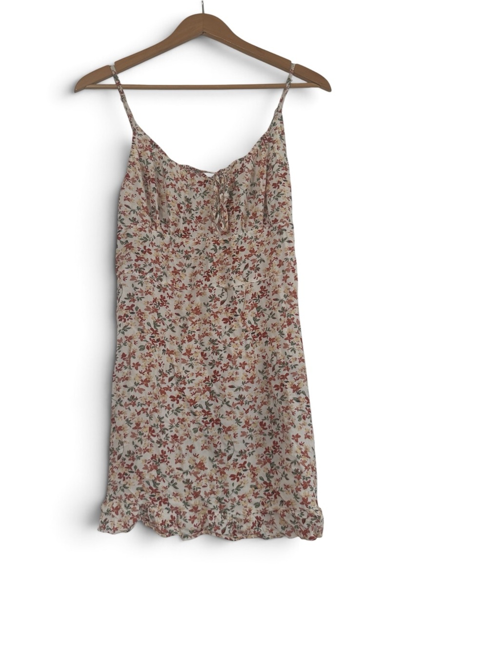 A&F Floral Slip Dress. Cream with Red & Green Floral